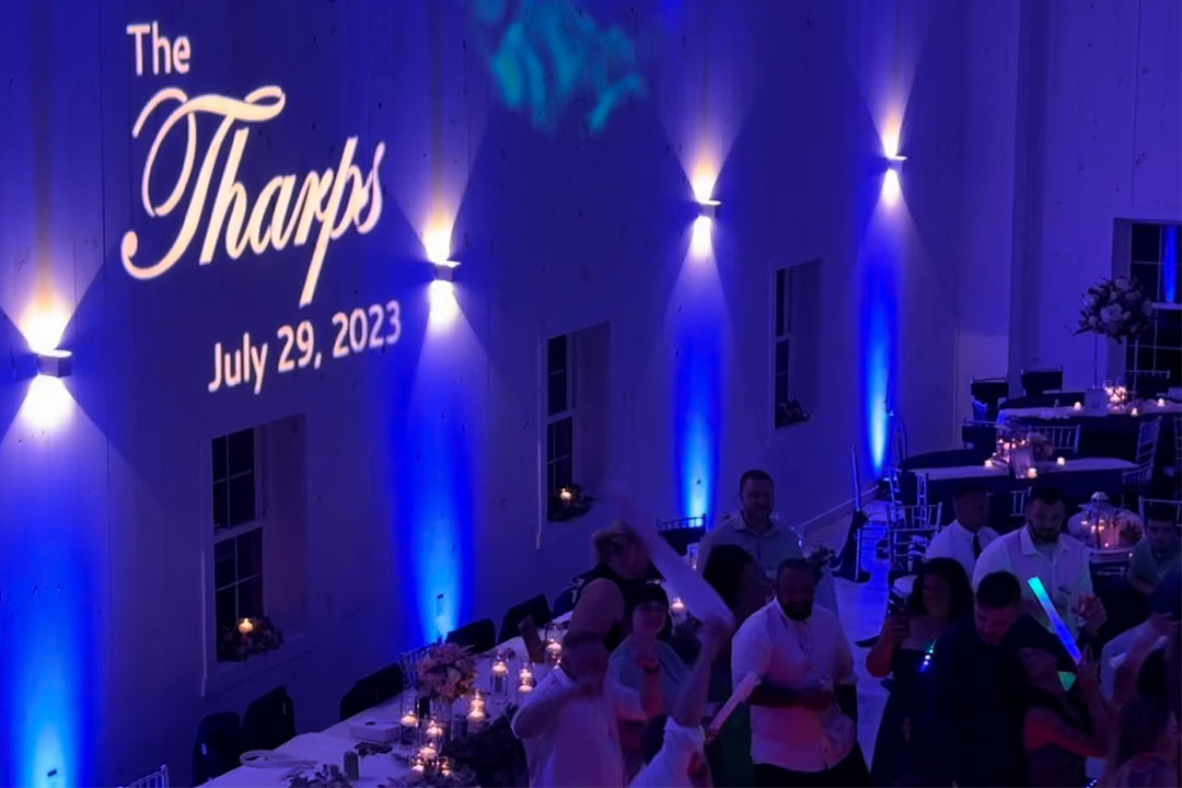 Black Tie Entertainment Name in Lights at the White Rose Barn