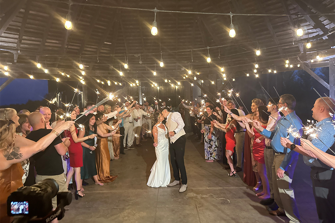 Black Tie Entertainment Name in Lights at 1885 Farms - Wedding Venue