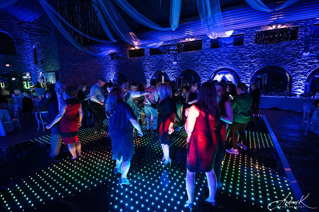 Black Tie Entertainment at up lighting table Guy's Party Center