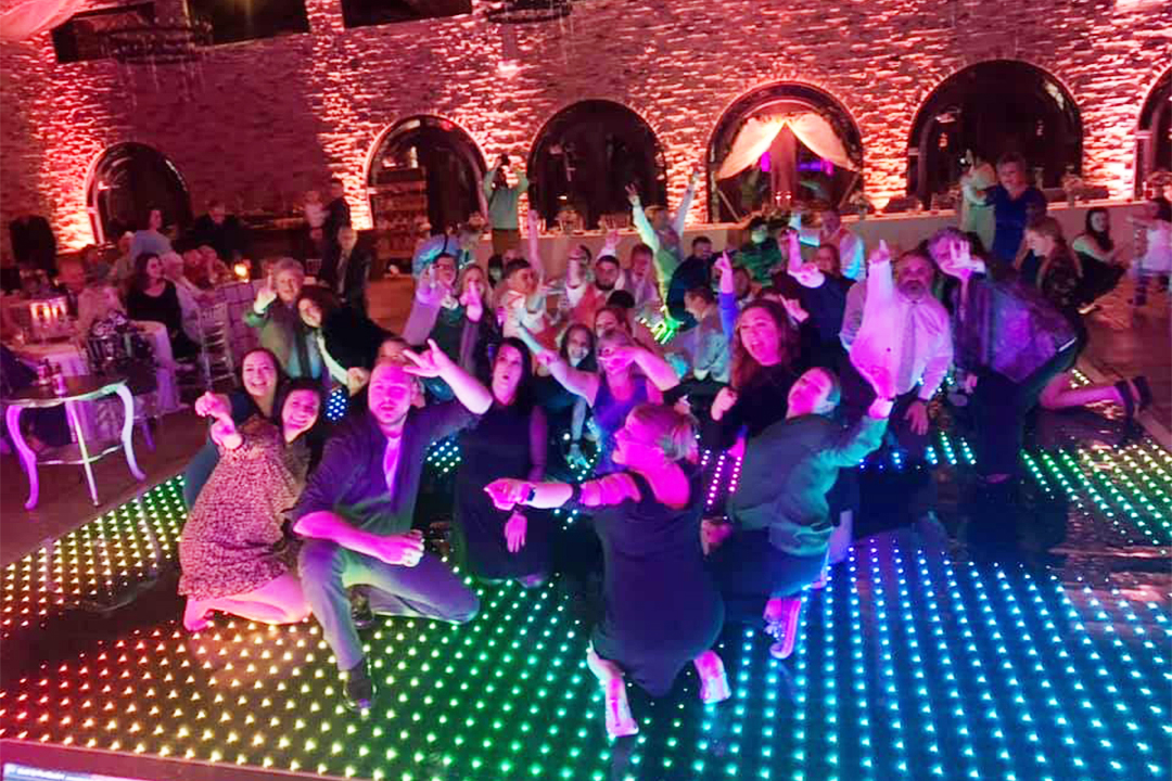 Black Tie Entertainment at up lighting table Guy's Party Center