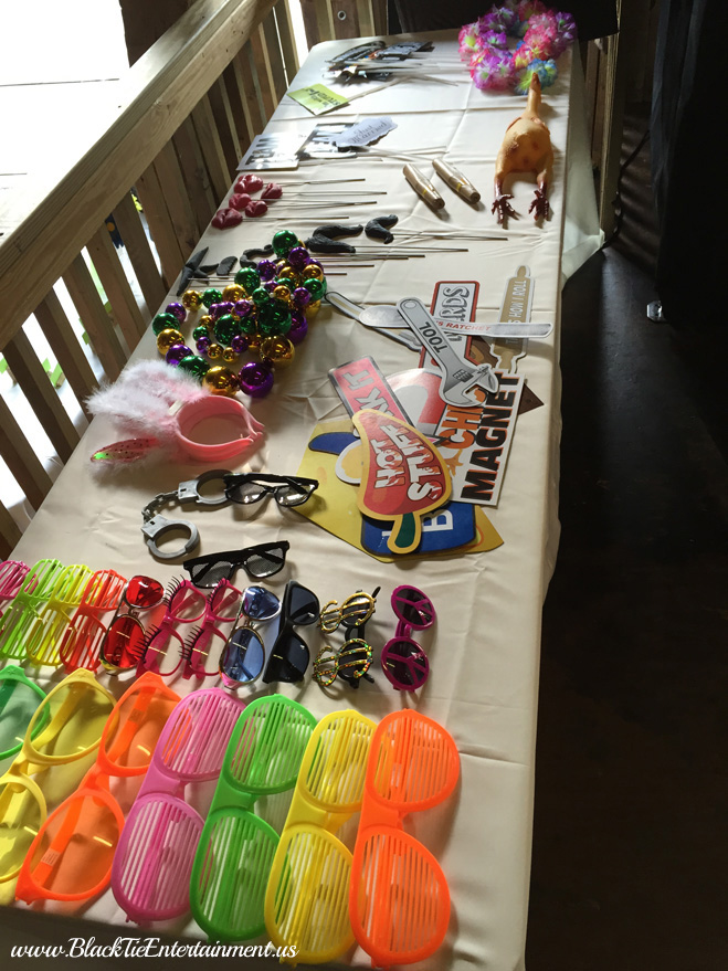 Black Tie Entertainment Photo Booth Prop Table at Brookside Farm