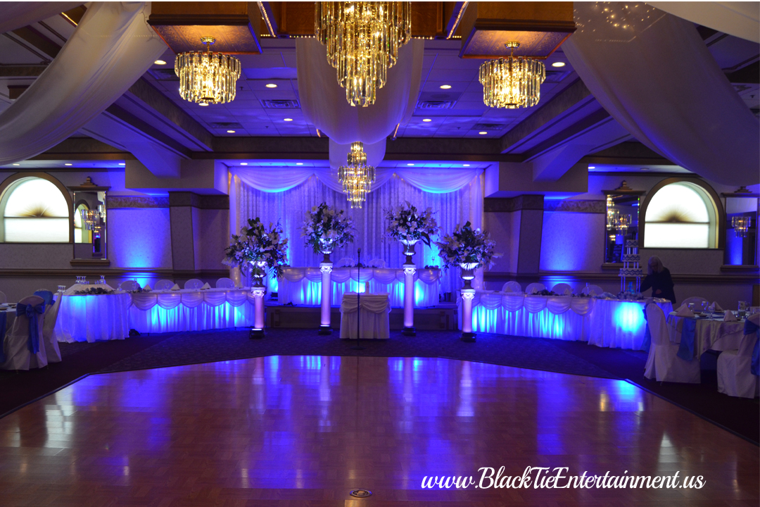Black Tie Entertainment at up lighting blue Guy's Party Center
