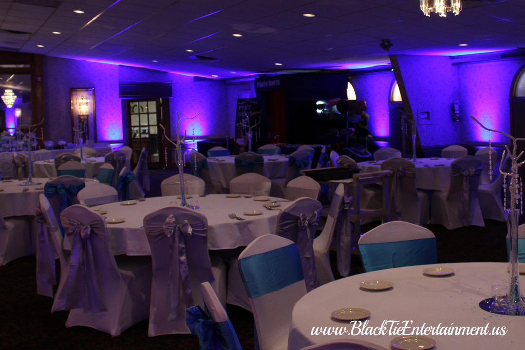 Black Tie Entertainment at up lighting table Guy's Party Center