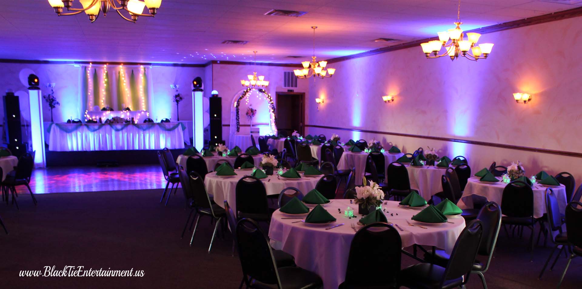 Up Lighting - Black Tie Entertainment at the Houston Hall