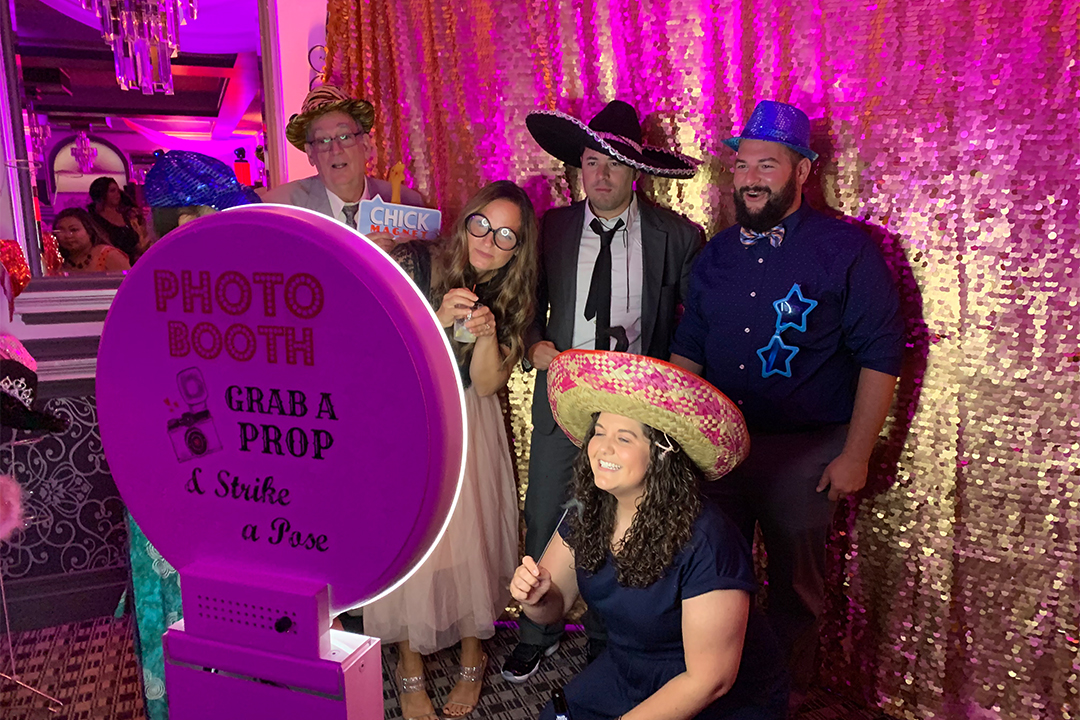 Black Tie Entertainment at up lighting blue Guy's Party Center