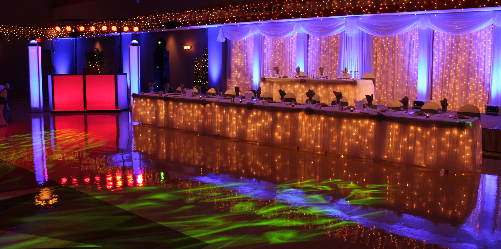 St Nicholas Wedding Mogadore - Up Lighting - Black Tie Entertainment Wedding Mogadore